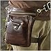 Le'aokuu Mens Genuine Leather Outdoor Sporting Hicking Waist Hip Pack Messenger Shoulder Drop Leg Thigh Bag Pouches For Women 211-5 (Brown 2)