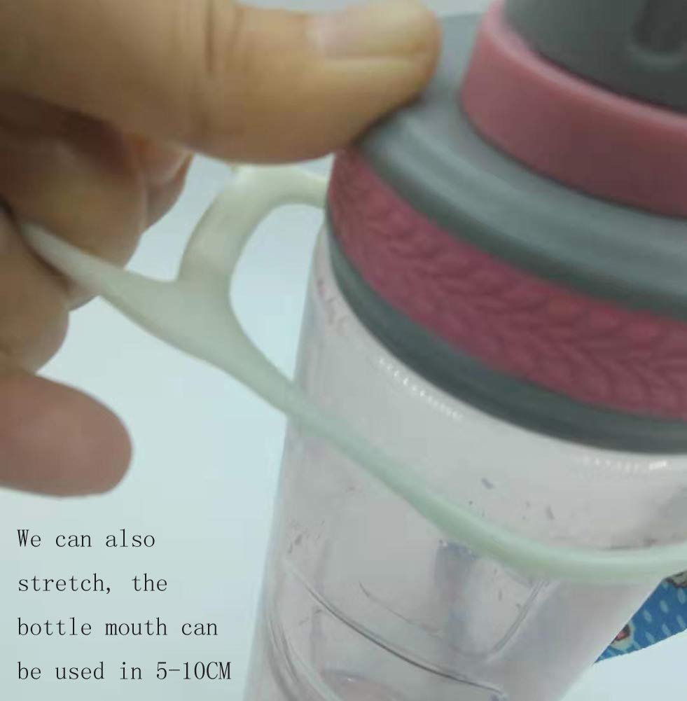 zaowuren Silicone Circle Hook Water Bottle Carrier, Mineral Water Bottle Holder with Strap for Camping Hiking Outdoor Travel