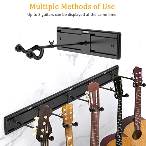 Guitar Wall Mount, LEKATO Aluminum Guitar Wall Hangers with 5
