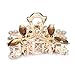 TOOGOO(R) Hair Clamp Claw Clip Metal Crystal Glass Coffee Women Hot 35x65mm