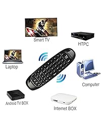 c zone C120 Pro 2.4 G Mini Teclado inalámbrico mouse con 3 gyro remoto & 3 gravity Sensor para TV Box PC HTPC IPTV Smart TV y Android TV Box Media Player 4 K