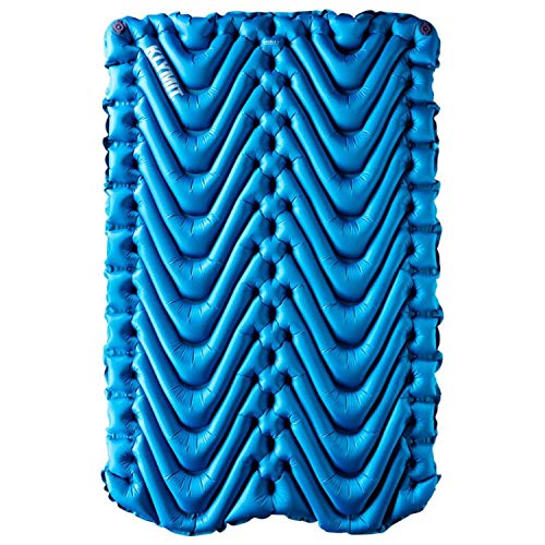 Klymit Double V Sleeping Pad, 2 Person, Double Wide (47 inches), Lightweight Comfort for Car Camping, Two Person Tents, Travel, and Backpacking