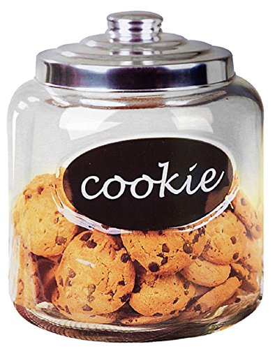 Deluxe Glass Cookie Jar with Metal Lid