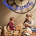 Navy Blue Royal Blue Glittery Happy Birthday Banner Bunting for Boy Birthday Party Baby Shower Anniversary Celebrations Decorations