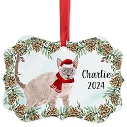 Lilac Devon Rex Cat Christmas Ornament 2024