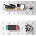 JWX Pegboard Set of 2, Suitable Pegboard Standing Shelf Unit, White