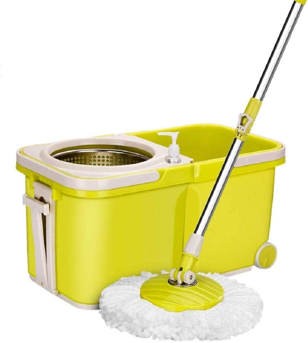 NEEZ Mop and Bucket Set SelfWringing, 2 Microfiber Mop Heads 360