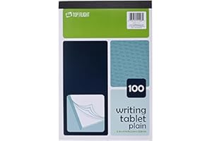 Top Flight Writing Tablet Plain Unruled White (Pack of 12)