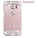 Galaxy S7 Edge Case,Inspirationc Beauty Luxury Diamond Hybrid Glitter Bling Hard Shiny Sparkling with Crystal Rhinestone Cover Case for Samsung Galaxy S7 Edge--Rose Gold Diamond