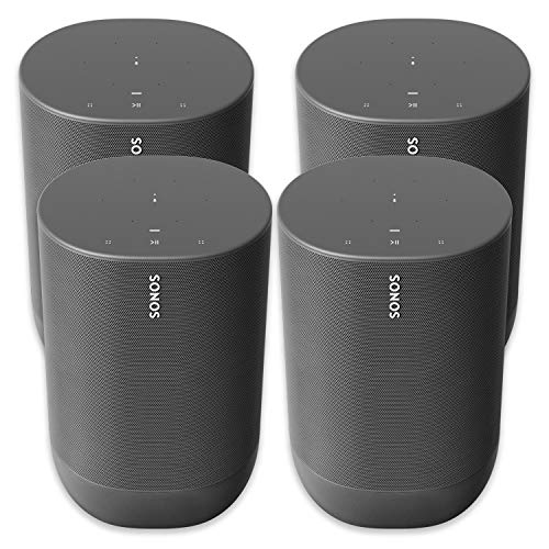 Four Room Sonos Move – Battery-Powered Smart Wi-Fi and Bluetooth Speaker with Alexa Built-in – Black