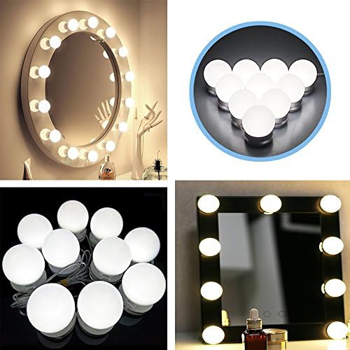 Unitake Makeup Mirror Lights, Hollywood Style Led Vanity Lights Kits with 10 Dimmable Bulbs for Cosmetic Dressing Table( Mirror Not Included )