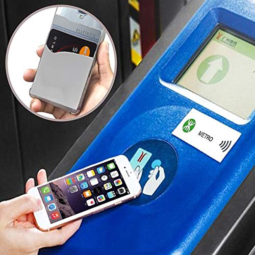 Phone Card Holder Silicone Wallet, Stick-on ID Credit Card Double Pockets for Smartphones iPhone/Android/Samsung Galaxy Black