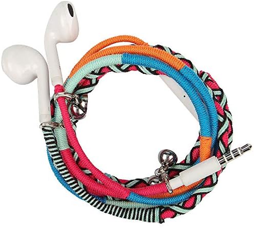 URIZONS Earphones, Earbuds, in Ear Headphones with Microphone Remote for iPhone, iPad, Mac, Laptop Android Devices Fabric Braided Wistband Bracelet