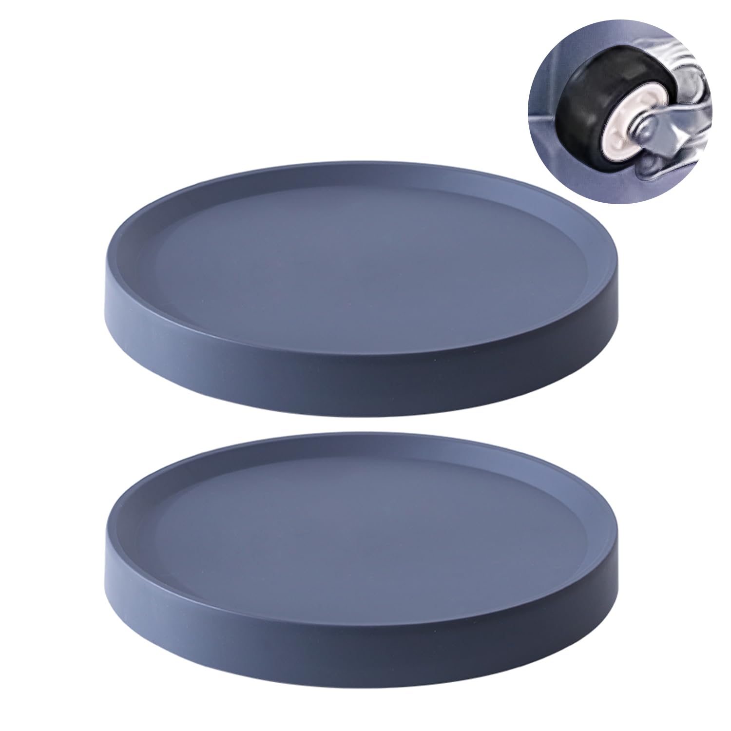 ETRAVEL 2 Pack Plant Caddy with Wheels 27cm Round Metal Potted Trolley Heavy Duty Movable Metal Plant Dolly for Indoor Outdoor Home Garden Tools (Outer D:28.5cm, GRAY)