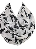 Etwoa's Boston Terrier Dog Black White Head Print Infinity Scarf Circle Scarf