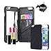 iPhone 6s Plus Case, [3D Mirror Series] Cards Holder Kickstand Wallet Style Protective Cover with Screen Protector for Apple iPhone 6 Plus / 6s Plus 5.5 Inch (Black)