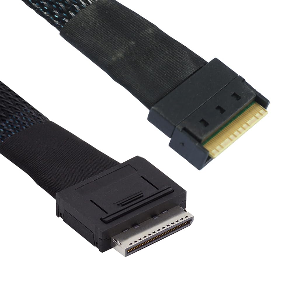 NFHK Oculink PCIe PCI-Express SFF-8611 8i to SFF-8654 8i 8x Slimline SSD Data Active Cable 50cm