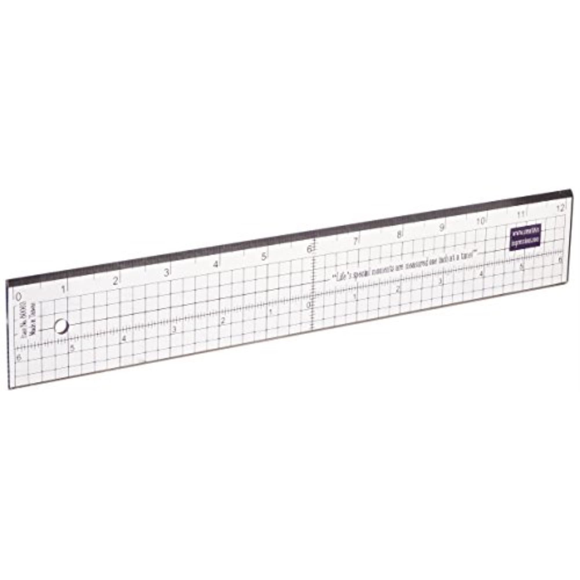 Creative Impressions Acrylic Ruler 12-inch-Metal Edge