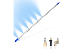 YOEGOWU Radiator Cleaning Wand–Radiator Flush Tool with Adapter Suitable for Karche Car Washer,Trucks,RVs, Dual Water/Air Cleaning, Includes Nozzles Quick Couplers, Fits 2000+ PSI(39 inch with M22 Adapter)