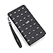 FOME Wallet Women Punk Style PU Long High-end Cross Pattern Wallet Purse Zipper Bag Handbag Skull Plated¡­