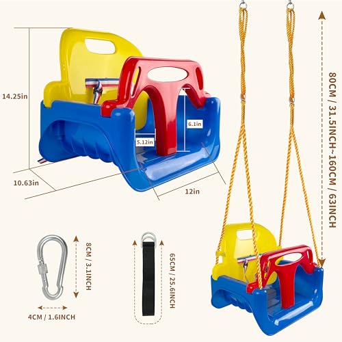 KINSPORY 3 in 1 Children's Swing | Garden Swing for Kids, Baby Swing for Indoor and Outdoor (Blue)