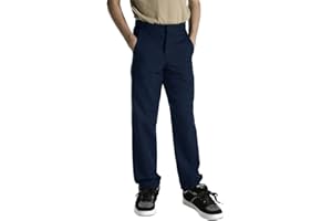 Dickies Little Boys' Uniform Flex Waist Flat Front Pant, Dark Navy, 4