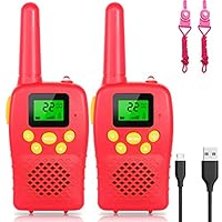 E-WOR Kids Walkie Talkies for Kids Rechargeable, 4 Miles Range 22 Channels 2 Way Radios with LCD Screen and Flashlight, 2019 Best Gifts Top Toys for Boys and Girls 3-12 Year Old Kids - Gift Box