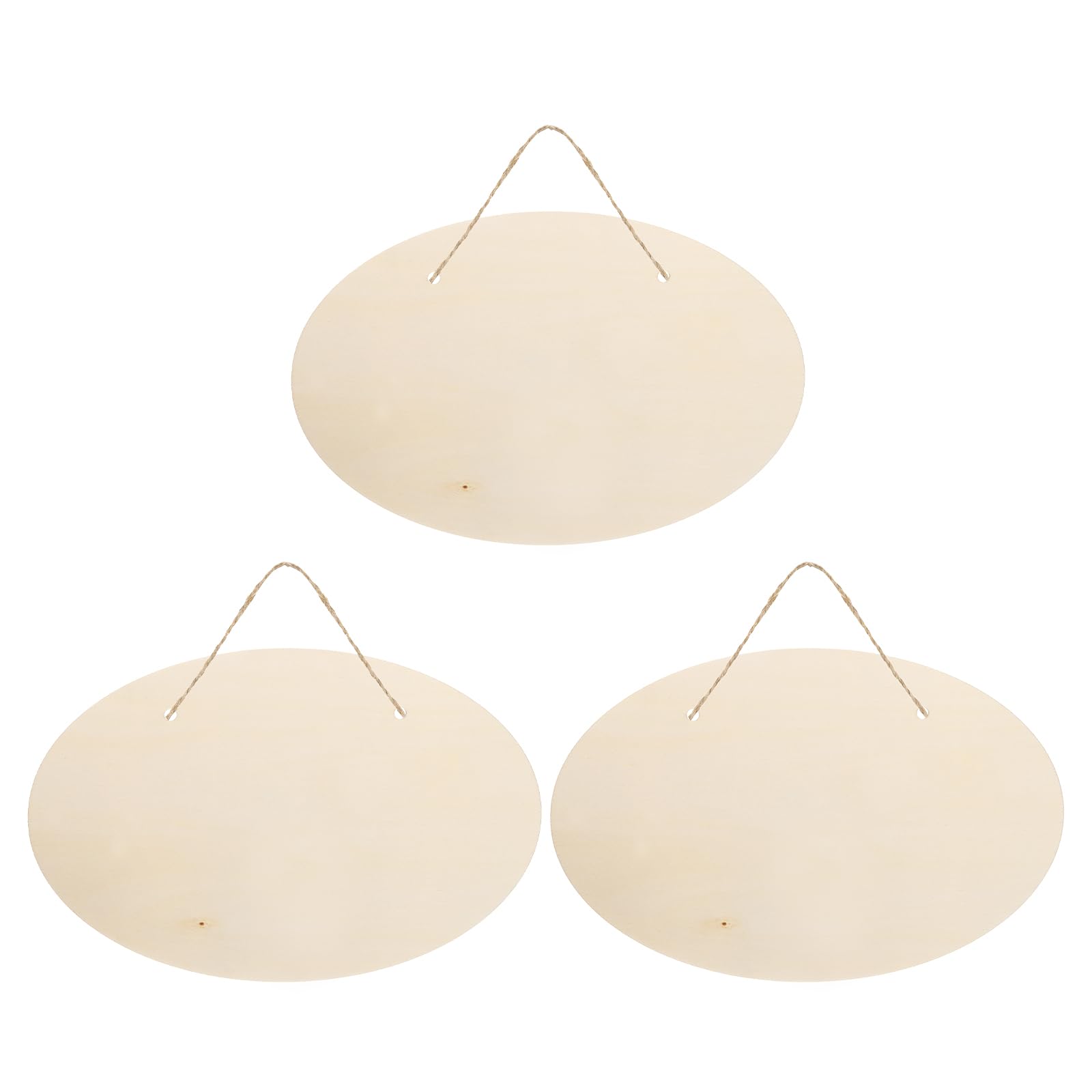 PATIKIL Unfinished Wood Sign, 3Pcs Blank Hanging Wooden Plaque DIY Craft Project for Door Hanger Painting Wall Art Wreaths Decorative, Style 2