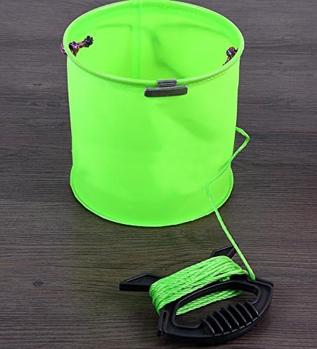 Collapsible Camp Bucket/Foldable Cylindrical EVA Water Bucket/Waterproof Folding Fishing Bucket Outdoor Barrel Fishing Pail (green)