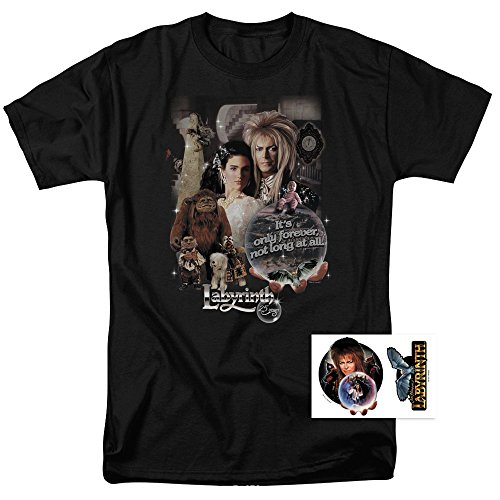 Labyrinth Movie Goblin King David Bowie T Shirt & Exclusive Stickers (Medium)