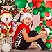 Merry Christmas Balloon Arch Garland Kit - 115 Pieces Green Red White Gold Confetti Balloons with Santa Claus Mylar Balloon for Christmas Party Decorations New Year Baby Shower Birthday Party Supplies