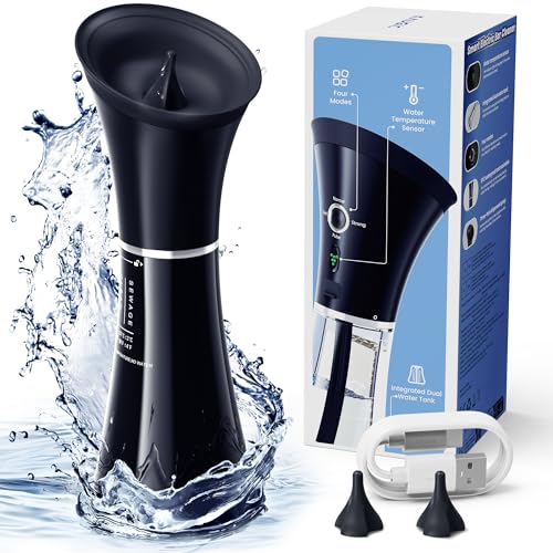 KAUGIC Upgraded Ear Wax Removal with One-Piece Waste Tank, Safe Ear Cleaner with Smart Water Temperature Sensor, Effective Ear Irrigation Kit with 4 Pressure Levels & USB-C Cable, IPX7