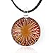 Chuvora Hand Blown Venetian Murano Glass Red with Yellow Flower Pendant Necklace, 18-20 inches