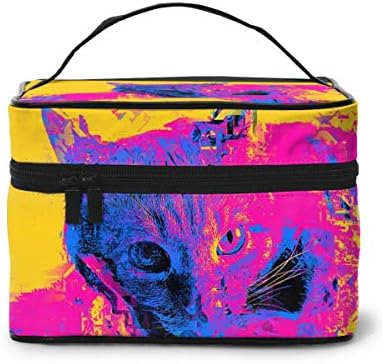 カラー猫 化粧ポーチ メイクケース トイレタリーバッグ トラベルポーチ 大容量 軽い コンパクト 多機能 収納 小物 海外 出張 バッグインバッグ 女性 育児グッズ 旅行グッズ 雑貨 新作入荷 新品