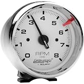 AUTO METER 2304 Autogage White Face Tachometer,3.750 in.