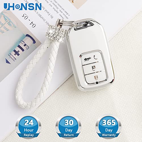 Custom Leather Key Fob Cover Honda Accord Civic CR-V H-RV Odyssey Pilot Ridgeline Personalized Gift For Him Keyless Remote Protector Case - UK