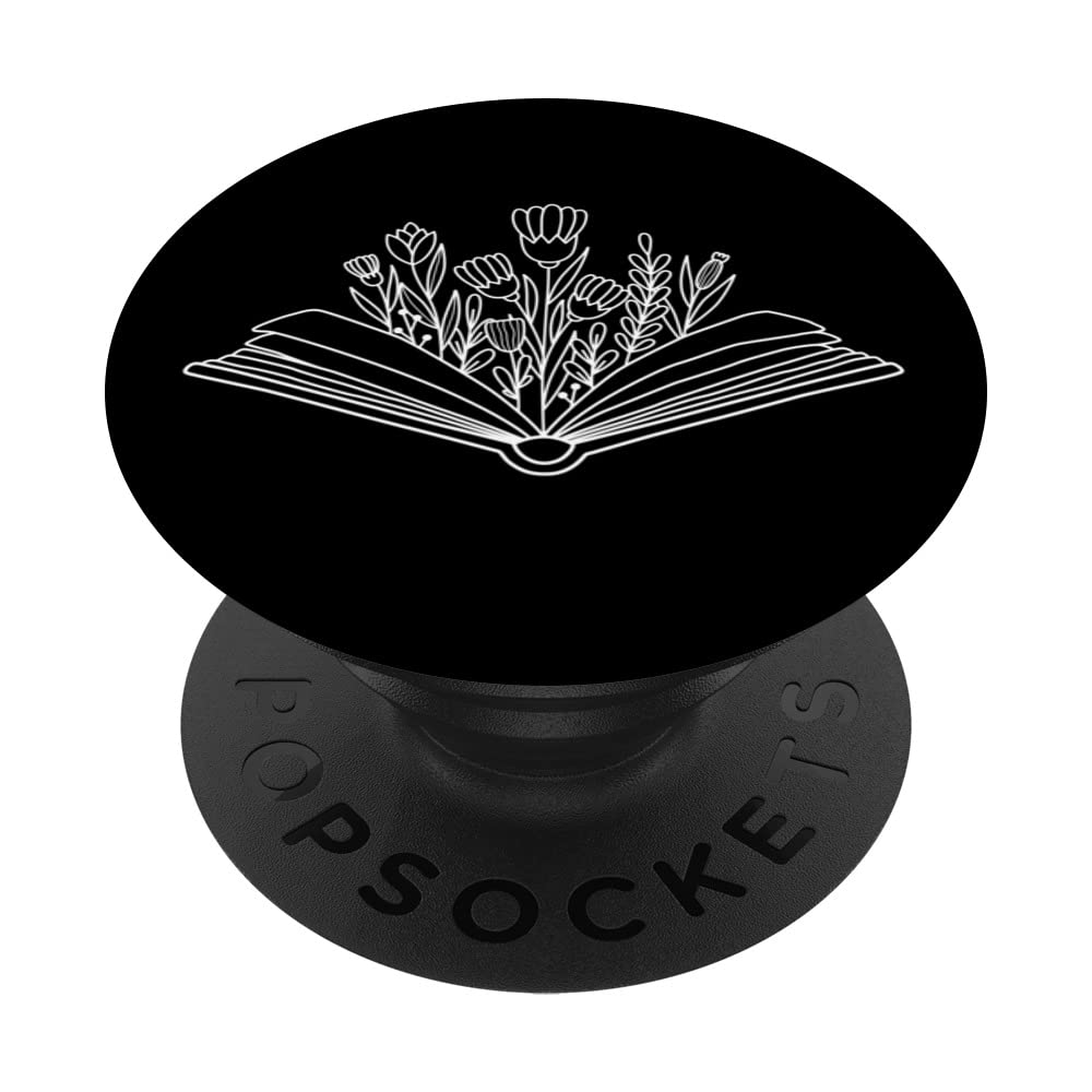 Floral Flower Book Reading Bookworm Nerd Growing Literature PopSockets Swappable PopGrip