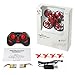 NIHUI Mini Quadcopter Drone RTF Helicopter UFO Drone with GYRO 2.4G 4CH 6 Axis AR Drone Flying RC Copter with LED Lights, Remote Control and Wind Propeller - Red (2 Battery)