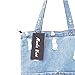 Manka Vesa Women Canvas Bag Denim Tote Shoulder Shopping Bag Handbag Pockets Light blue