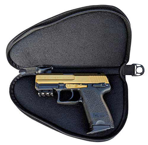 DELUXE Tactical Pistol Case Soft-sided carry/carrying cases gun rug for pistols - Large padded gun ammo & magazine pouch handgun/revolver shoot with scope/accessories/guns bag. Fits in backpack BLACK