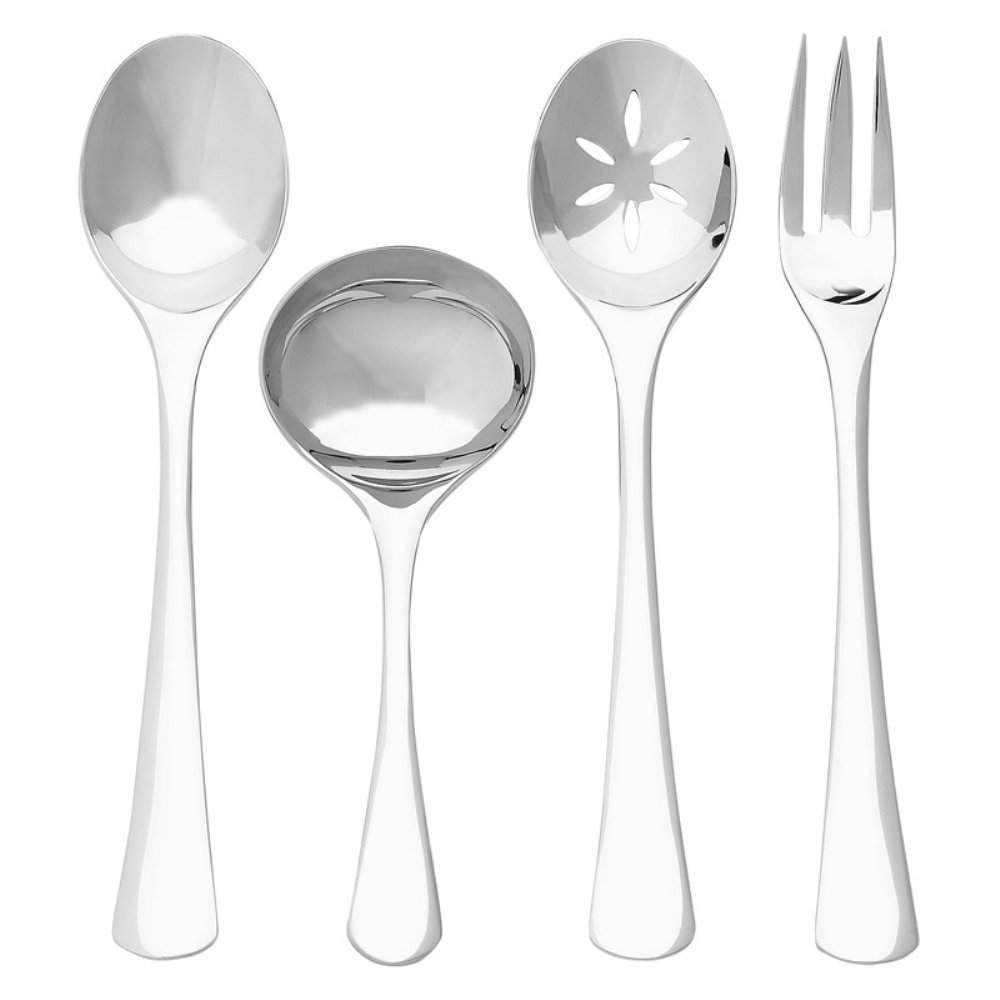 Ginkgo International Mariko 4-Piece Stainless Steel Hostess Serving Set