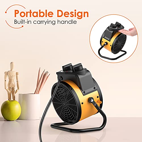 Space Heater, Space Heaters for Indoor Use, 1500W Electric Heater with 3 Modes, 3S Quick Heat, Thermostat with Overheat Protection, Space Heaters for Indoor Use Large Room, Heater for Garage, Bedroom