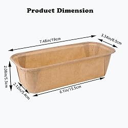 50Pcs Paper Loaf Pans for Baking, Parchment Cupcake