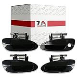 T1A Set of Front and Rear Left Driver and Right Passenger Exterior Smooth Black Door Handle Replacements for 2002-2006 Nissan Altima T1A 80607-8J009 80606-8J009 82607-8J009 82606-8J009 Set of 4