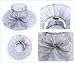 Saferin Lady Church Dress Hat Chic Organza Wedding Wide Brim Hat Grey with Bowknot