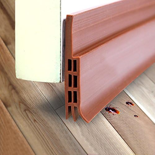 Zapfirst Self-adhesive Weather Stripping Door Bottom Seal Strip, Under Door Sweep and Draft Stopper, 2" W x 39.5" L (Brown)