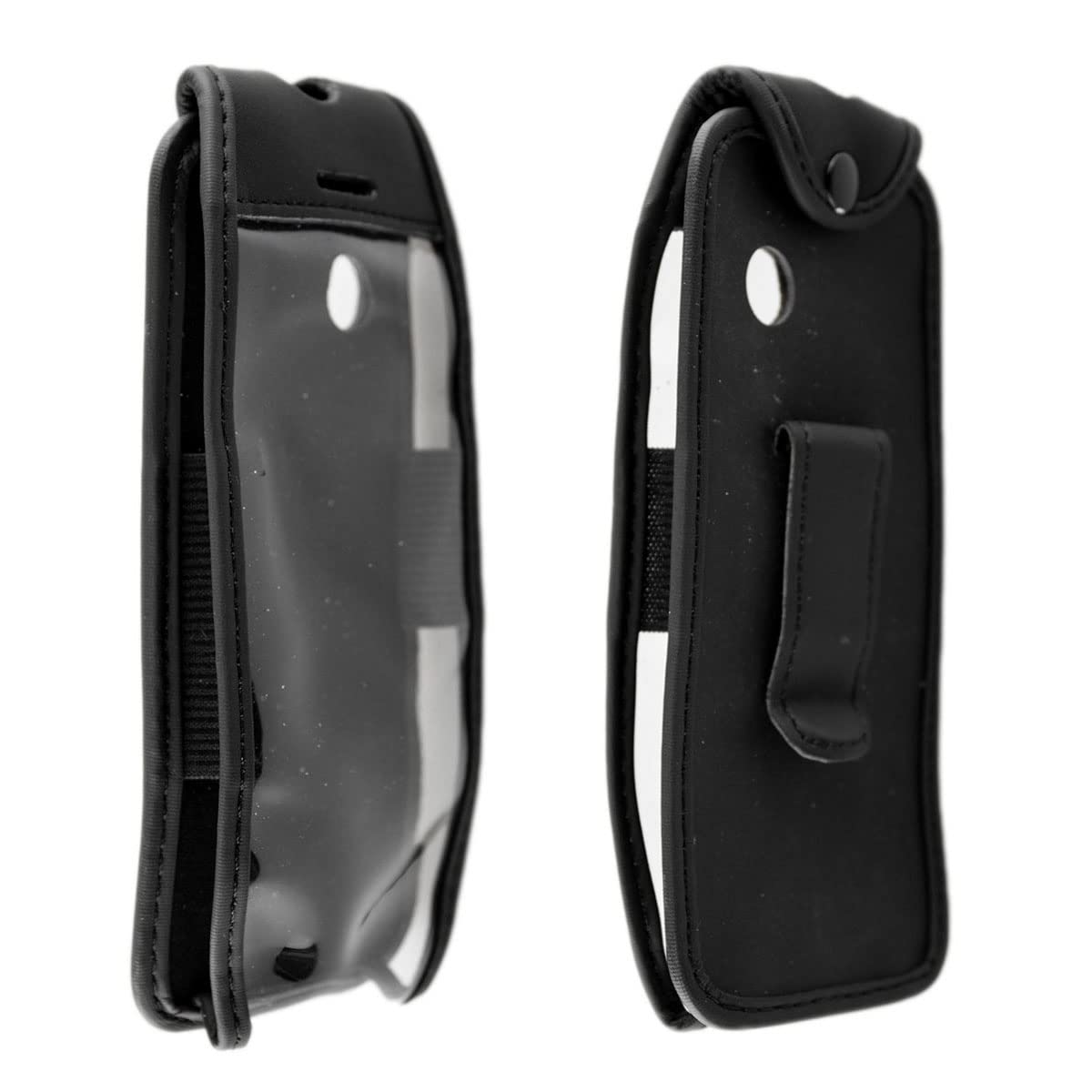 caseroxx Leather-Case with belt clip compatible with Cat B40 made from genuine leather, Pouch with belt clip and viewing window in black