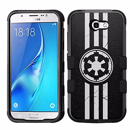 Galaxy J7 V Case, Galaxy J7 Perx Case, Galaxy J7 Sky Pro Case, J7 2017 Case, Hard+Rubber Dual Layer Hybrid Heavy-Duty Rugged Armor Cover Case - Star Wars Imperial Logo