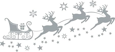 XL 100x45cm in Silber Fensterdekoration zu Weihnachten