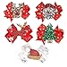 5 Pcs Christmas Sequins Alligator Clips Girls Hair Clips Bows Barrettes Hair Accessories,Include Santa,Christmas Tree and Cap, Elk Styles